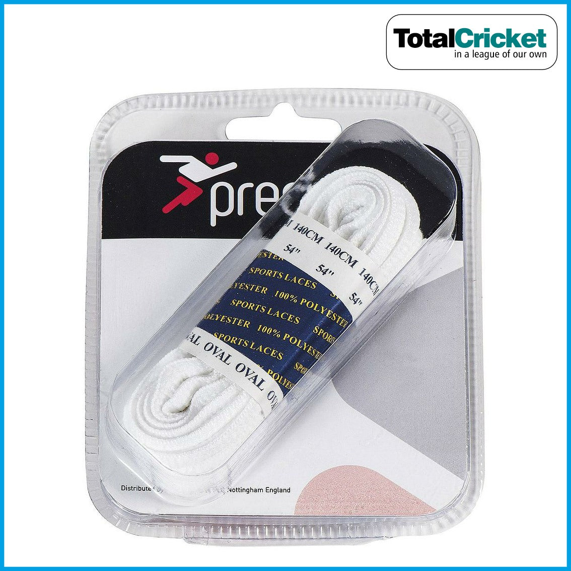 PRECISION MULTI SPORT OVAL LACES PAIR WHITE 140CM TotalCricket