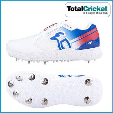 Kookaburra 2025 KC 1.0 Cricket Spikes WHITE/BLUE/RED